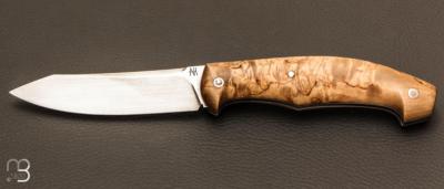 Couteau  "  Le 41  " custom en bouleau et lame en RWL34 par Frdric Collin