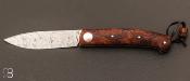 Couteau " Le Ludo " custom en bois de fer et lame en damas par Frdric Collin