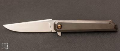 Couteau " Light " pliant liner-lock par Thierry Chevron - Zirconium et RWL-34