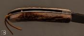 Couteau " Umigna " custom bois de cerf et acier 115w8 par Guy Poggetti