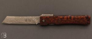 Damascus and snakewood Higonokami-style knife by Hikari HK07DS