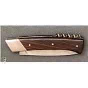 Rhôdanien knife violet wood handle with bolster and corkscrew
