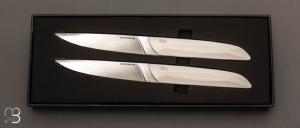 Coffret de 2 couteaux blancs - " Le Table 55 " par LEPAGE - Polyactal et 12C27