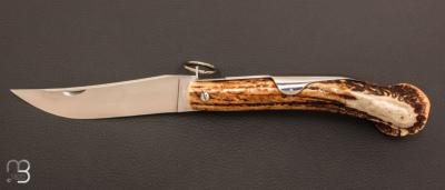 Couteau " Couronne 16 cm " Bois de cerf avec tui par J. Mongin