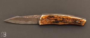    Couteau  "  custom  " damas San-Ma Carbone Cuivre par Alain & Joris Chomilier