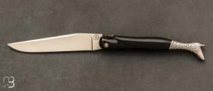 Couteau de poche "Bottine" corne noire par Vent d'aubrac - Jrome Lamic