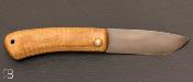 Couteau de poche Le Dodu Frêne ondé avec passe lacet par Frédéric Maschio