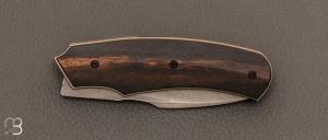 Couteau  "  Flipper custom " pliant par David Lespect - Ébène de Macassar et lame RWL-34