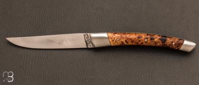 Couteau de poche Le Thiers 12cm Bois stabilis et lame damas par Le Fidle