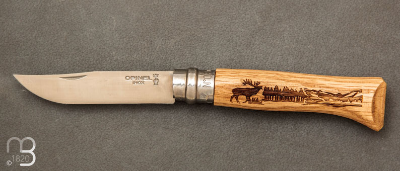 Couteau Opinel N8 Cerf Animalia