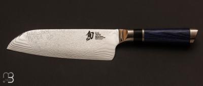 Couteau cuisine Japonais Santoku 18 CM Shun Engetsu damas Srie Limite par Kai - TA-0702