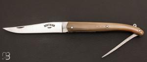Couteau " Aveyronnais " Berthier 13cm 2 pices pointe de corne et lame XC75