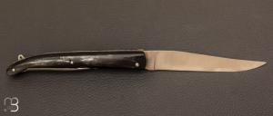 Couteau Aveyronnais Berthier 13cm 2 pièces corne ronde