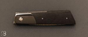 Couteau " Gentleman  " custom de Stéphane Sagric - Fatcarbon® Sidecut et lame damas plume de Tim Bernard