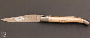 Couteau Laguiole en Aubrac Erable ond naturel - Acier 12c27 mat