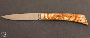 Couteau "   Mandrin  " de collection par Philippe Voissire - Fourche de peuplier stabilise