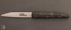 Couteau " Paris Roubaix " de poche par Charles Canon - Manche en vritable pav du secteur dit "Carrefour de l'Arbre"