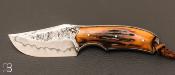 Couteau "Sparus" fixe forg par Guy Poggetti - Os cerf et C105