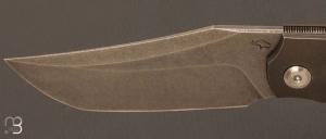 Couteau  "  Inter-Frame Bolster-lock "  custom fibre de carbone et titane par Guy Poggetti -  Acier Elmax