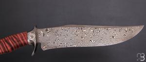   " Integral Bowie " custom knife par Oliver Goldschmidt - érable ondé et damas
