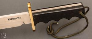 Couteau " Attack N°14 - 7 1/2" par Randall - Micarta noir Finger Grips
