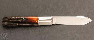    Couteau " Grand Barlow " de Ken Steigerwalt - Amber Stag et RWL34