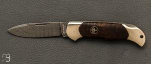 Couteau Bker Sollingen - Junior Scout Spearpoint Curly Birch Green Damascus - 111920DAM