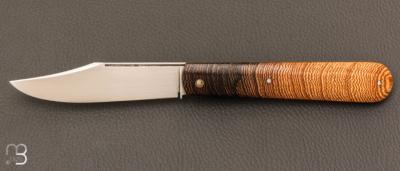   Canif Sheffield "Clip blade" pliant fait main par Bastien Toubhans - Wengé et RWL34