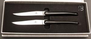  Coffret de 2 couteaux de table Laguiole par J. -M. Wilmotte - Noir brillant