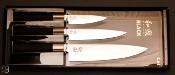 Coffret de 3 couteau Japonais KAI Wasabi Black - Office 10 cm - Utilitaire 15 cm - Chef 20 cm