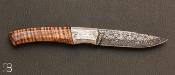 Couteau "1820 Berthier" par Philippe Ricard - Koa ondé et damas multi-barreaux