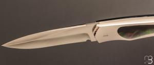   Couteau " 1820 Berthier " interframe par Charles Bennica - Nacre noire et Damas