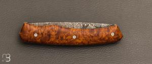  Couteau " 1820 " custom par Louis Contat - Loupe de peuplier et lame damas de Nicolas Mestrallet