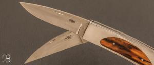  Couteau de poche 2 lames par Emile Bach van Ben - Ivoire de mammouth