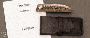  Couteau " 450# " par Des Horn - Fatcarbon "Unigold" et Damasteel
