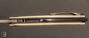   Couteau " Archos " custom par Thierry Savidan - Ivoire de phacochère et CPM154CM