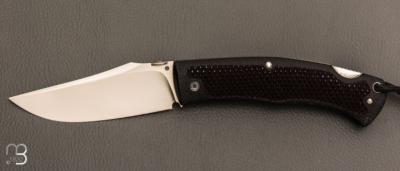  Couteau " BAD ASS " custom lock-back par Raphaël Durand - G10 gravé et RWL34