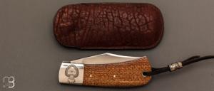  Couteau " Bad Guy " custom micarta et RWL-34 par Franck Souville