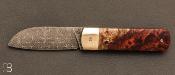 Couteau " Bull " custom loupe d'amboine / lame damas de David Margrita - Mbull Knives