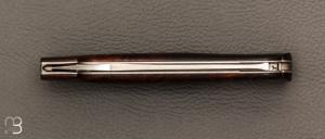    Couteau " Burpee " lock back custom par Frédéric Collin - Bois de fer et lame en RWL34