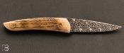 Couteau damas de Vegas Forge et mammouth vert d'eau de Alain & Joris Chomilier