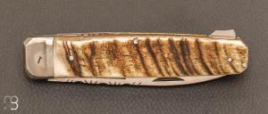 Couteau  "  Chasse Hallali  " 14 cm - corne de Bélier par Douris-Chastel