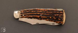 Couteau "Chasse bi-lame Prototype " pliant fait main par Bastien Toubhans - Atelier Beau Merle