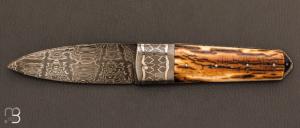   Couteau  "  Chouchou" custom par Clément Boucheron - Ivoire de mammouth et damas