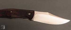   Couteau " Cim Very Bad " custom lock-back par Raphaël Durand - Bois de fer et lame RWL34