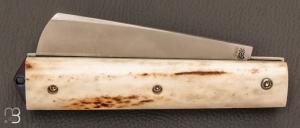  Couteau  "  Colonial  " cran forcé en bois de cerf de Richard Ciachera