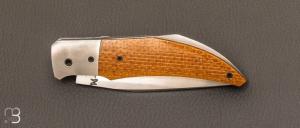 Couteau  " Slipjoint " de collection par Samuel Jugieau - Micarta et 90McV8
