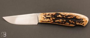   Couteau " custom " pliant de David Lespect - Bois de cerf et C105