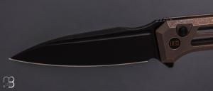  Couteau " Dressytak " par WE KNIFE - Grind Tactical Knives (GTK) Design - Skeletonized Bronze Titanium - WE25059B-1