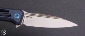  Couteau " Dressytak " par WE KNIFE - Grind Tactical Knives (GTK) Design - Skeletonized Blue Titanium - WE25059B-2